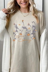 5000P-E3123 Halloween Skeleton Graphic Plus Heavy Cotton Tee $12.75