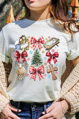 US3001P-E3219 Nativity Scene Christmas Graphic Plus Tee $16