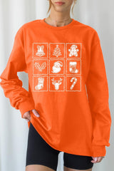 UL240P-E3215 Christmas Icons Graphic Plus Long Sleeve Tee $17