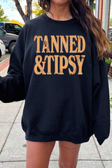 UL180-E3464 Tanned & Tipsy Dot Graphic Sweatshirt $20
