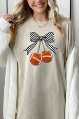 5000-E3055 Football Cherries Graphic Heavy Cotton Tee $9