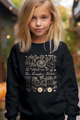 UL180B-E3163Z Pumpkin Patch Doodle Kids Graphic Sweatshirt $20
