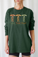UL240-E3111 Grateful Thankful Blessed Graphic Long Sleeve Tee $13.75