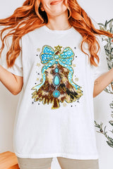5000P-E3184 Turquoise Christmas Tree Graphic Plus Heavy Cotton Tee $12.75