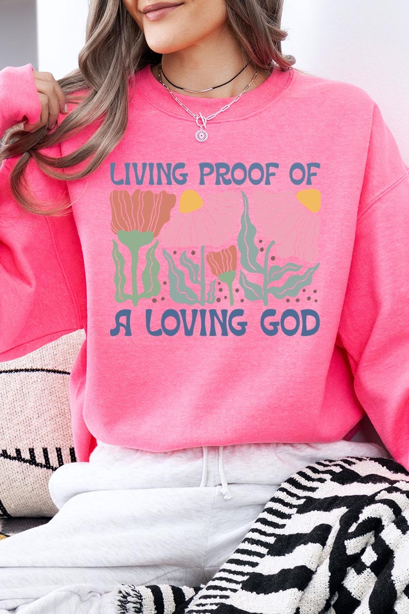 UL180-E3066 Living Proof of a Loving God Graphic Sweatshirt $20