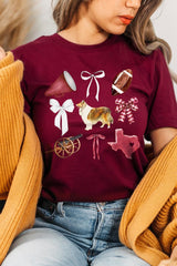 US3001-E3079 Texas Football Graphic Tee $12.5