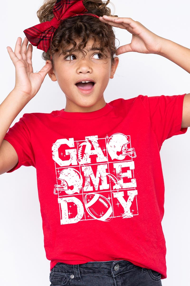 US3001Y-E3073Z Distressed Game Day Kids Graphic Tee $11
