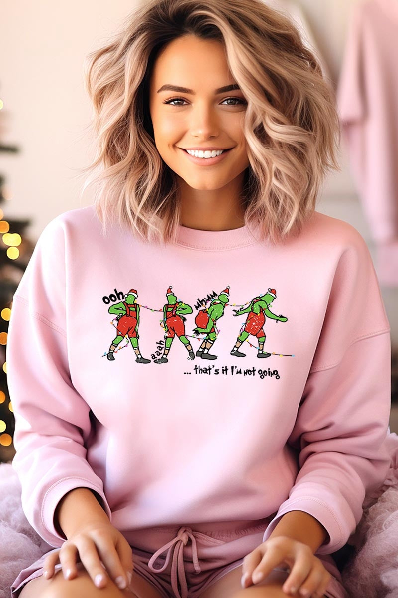 UL180P-E3203 Grinch Dance Funny Christmas Graphic Plus Sweatshirt $25