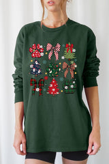 UL240P-E3195 Christmas Bow Paw Graphic Plus Long Sleeve Tee $17