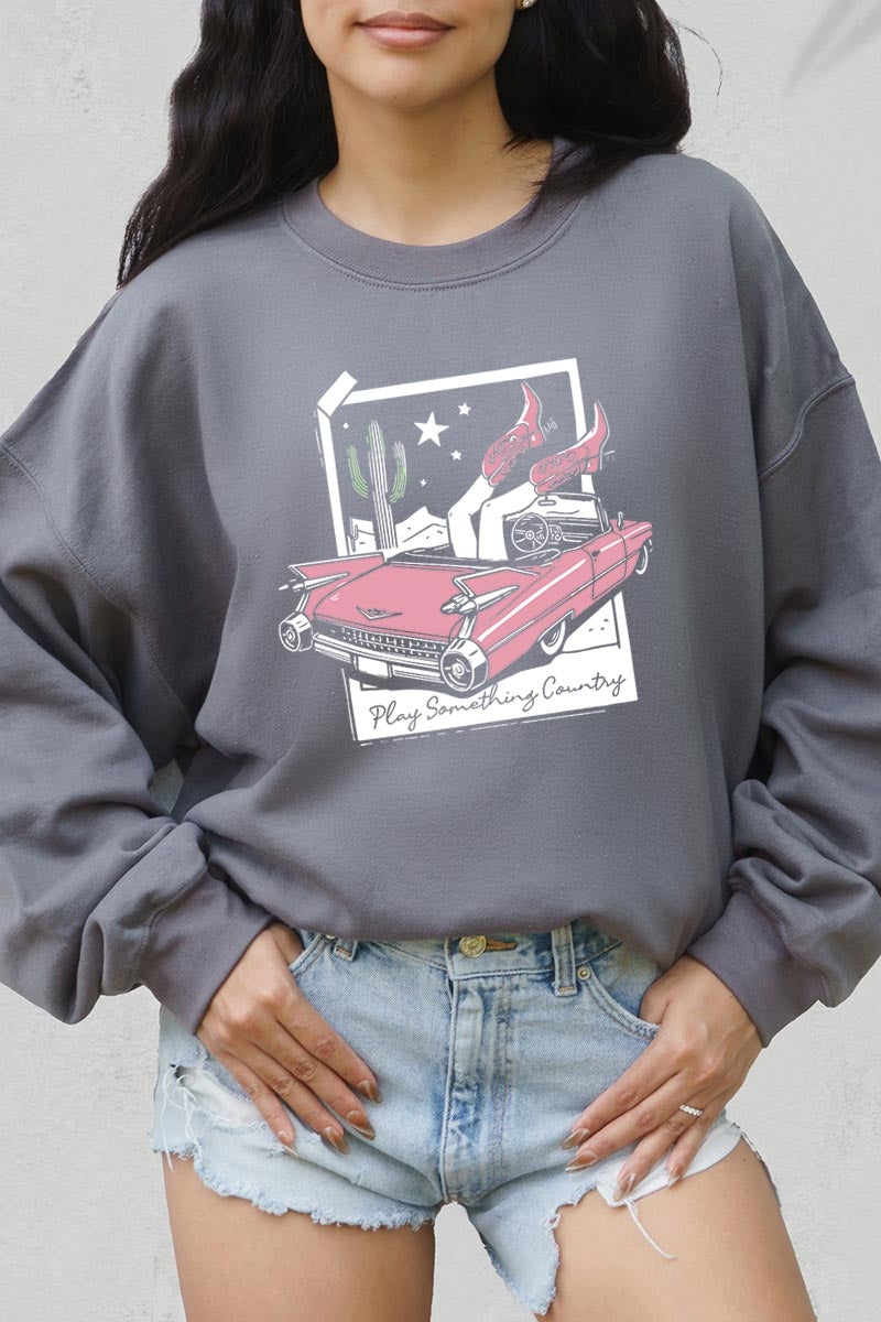 UL180P-E3098 Play Something Country Graphic Plus Sweatshirt $25