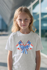 5000B-E3482Z Patriotic Bow Flags Kids Graphic Heavy Cotton Tee $8.5