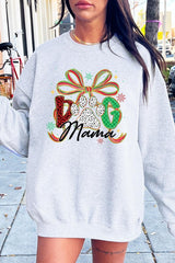 UL180P-E3194 Dog Mama Christmas Paw Graphic Plus Sweatshirt $25