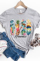 US3001-E3061HI Hawaii State Brushstroke Graphic Tee $12.5