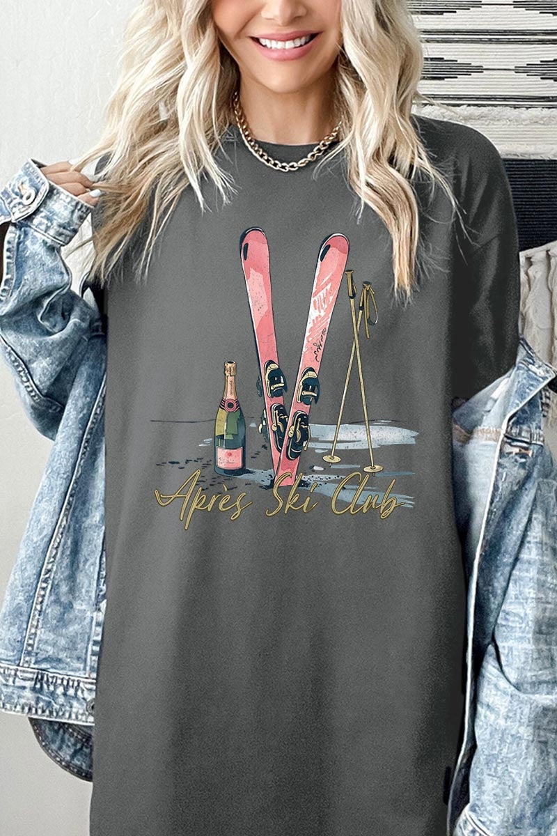 5000-E3187 Apres Ski Club Graphic Heavy Cotton Tee $9