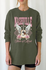 UL240-E3157 Nashville Rose Graphic Long Sleeve Tee $13.75
