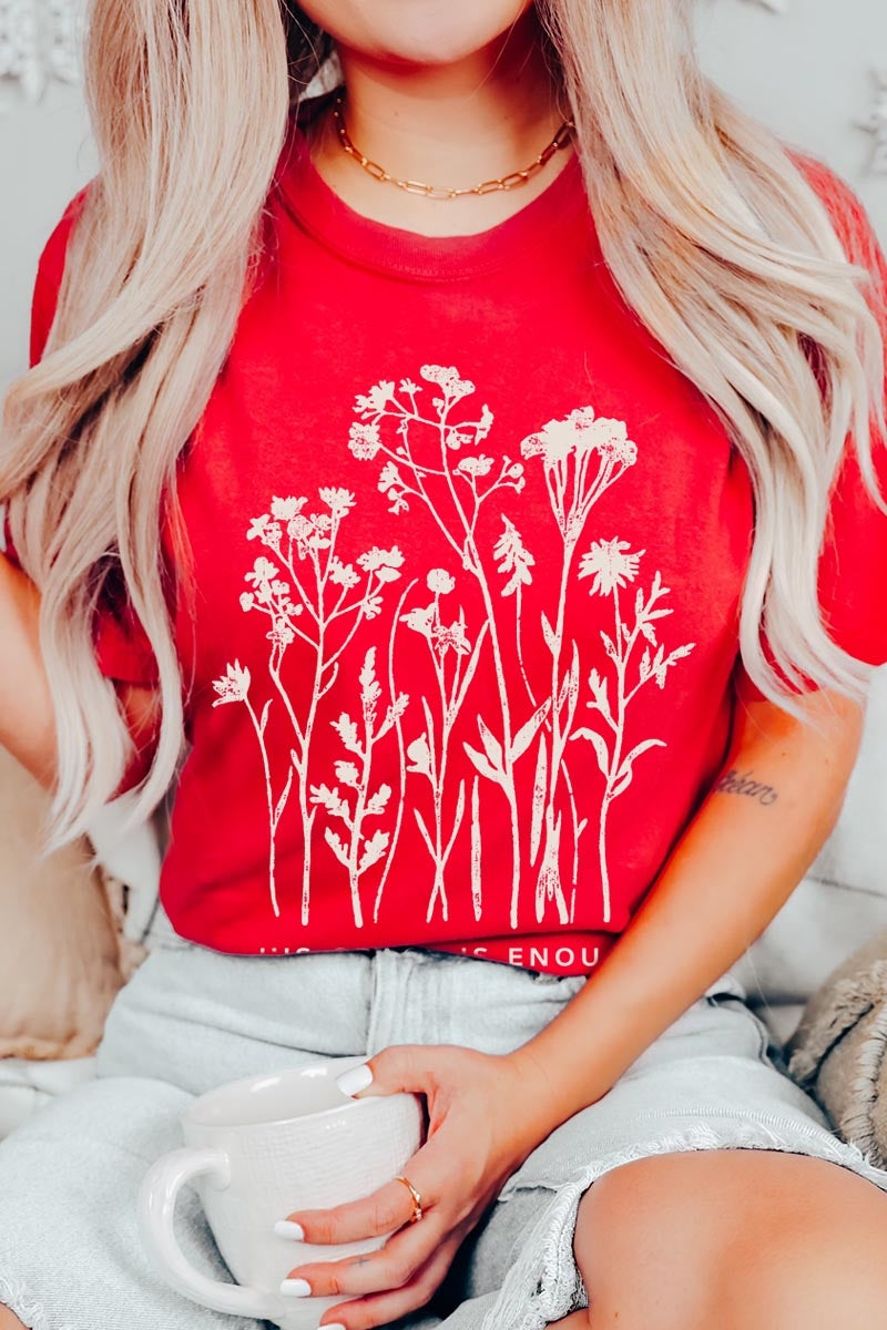 US3001P-E3146 Christian Wildflower Graphic Plus Tee $16