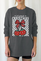 UL240P-E3196 Cherry Ornament Christmas Graphic Plus Long Sleeve Tee $17