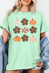 5000P-E3117 Pumpkins & Flowers Fall Plus Heavy Cotton Tee $12.75