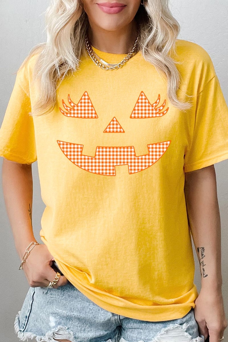 5000P-E3148 Cute Pumpkin Halloween Plus Heavy Cotton Tee $12.75