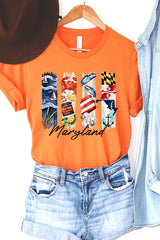 US3001-E3061MD Maryland State Brushstroke Graphic Tee $12.5