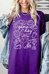 5000P-E3081 Football Doodles Graphic Plus Heavy Cotton Tee $12.75