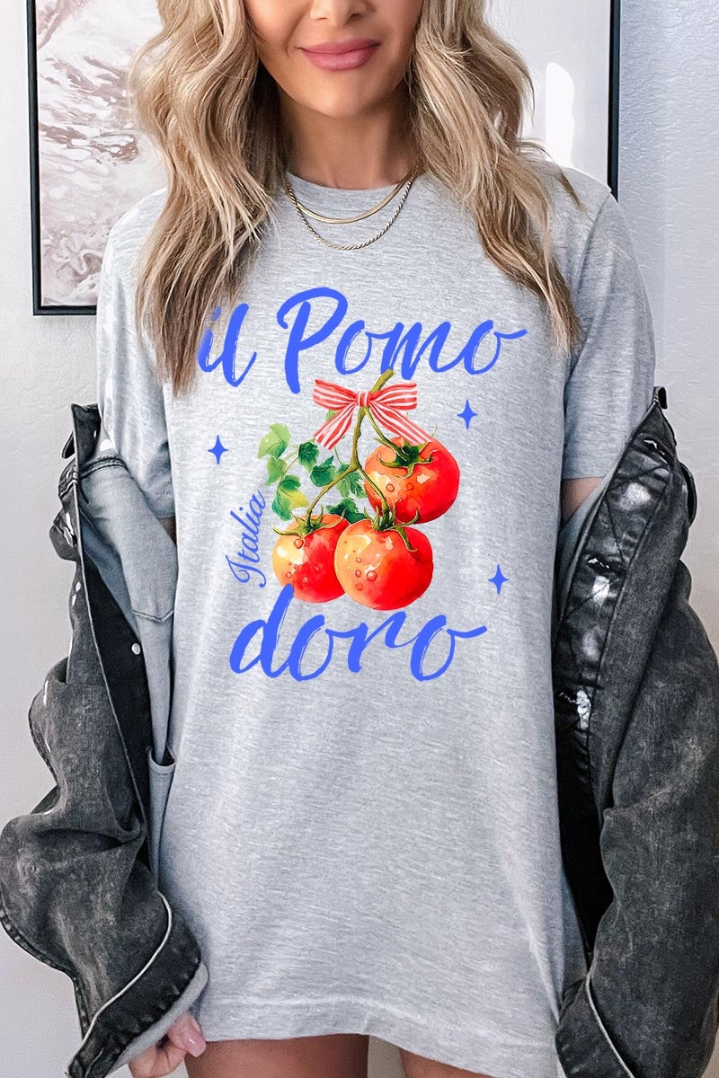 US3001P-E3070 Il Pomodoro Tomato Art Graphic Plus Tee $16