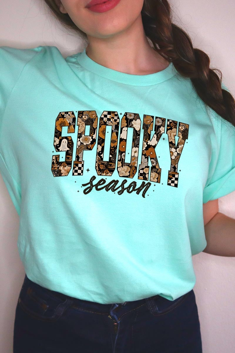 US3001P-E3105 Spooky Season Halloween Graphic Plus Tee $16