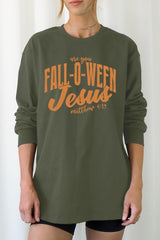 UL240P-E3143 Are You Fall O Ween Jesus Plus Long Sleeve Tee $17
