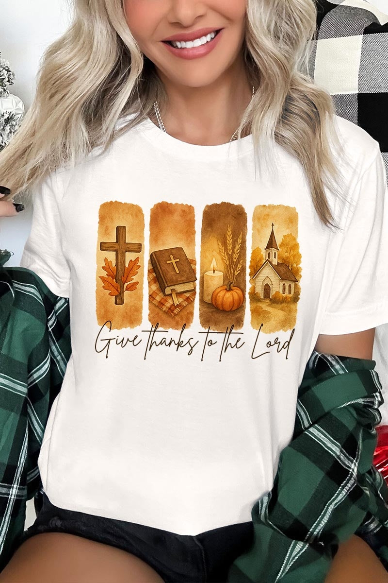 US3001P-E3169 Give Thanks To The Lord Graphic Plus Tee $16