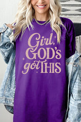 5000P-E3102 Girl, Godu2019s Got This Graphic Plus Heavy Cotton Tee $12.75