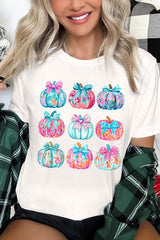 US3001P-E3137 Coquette Pumpkin Graphic Plus Tee $16
