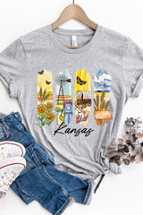 US3001-E3061KS Kansas State Brushstroke Graphic Tee $12.5