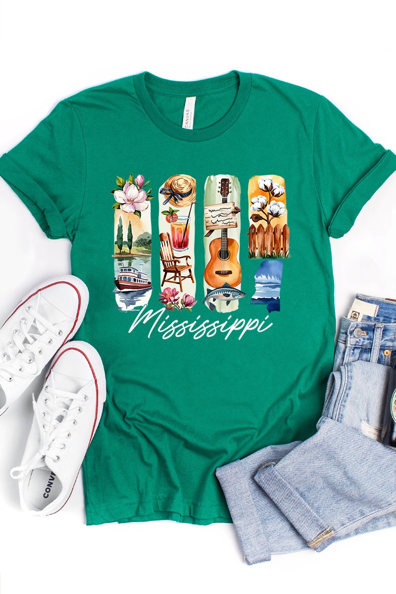 US3001-E3061MS Mississippi State Brushstroke Graphic Tee $12.5