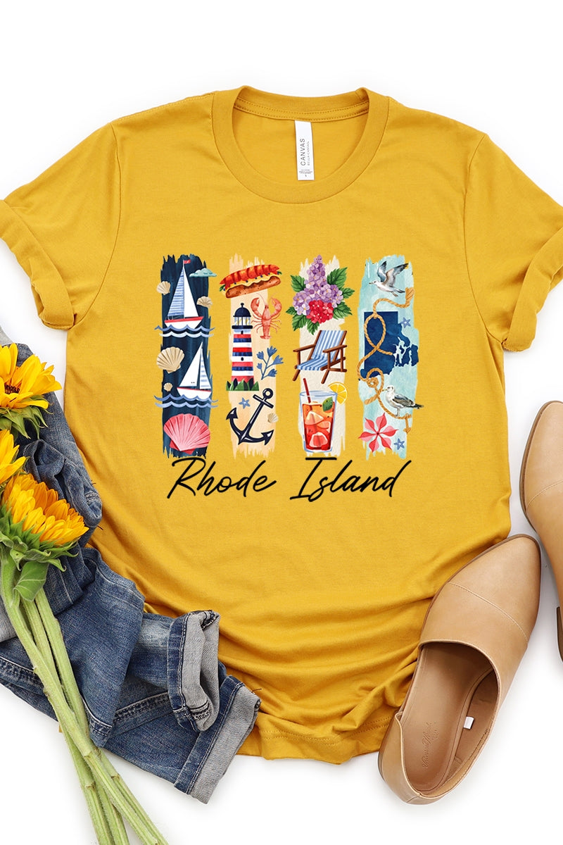 US3001P-E3061RI Rhode Island State Brushstroke Graphic Plus Tee $16