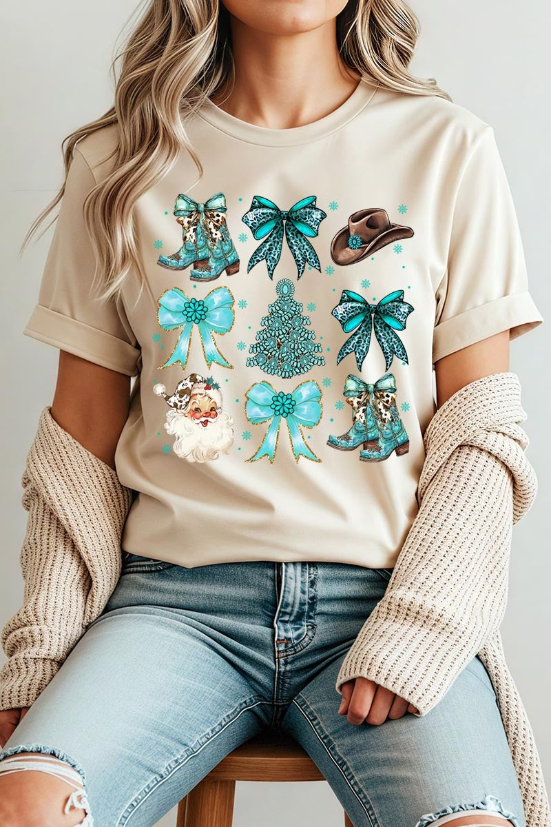 US3001P-E3180 Western Christmas Graphic Plus Tee $16