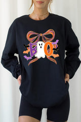 UL240P-E3120 Boo Brushstroke Bow Graphic Plus Long Sleeve Tee $17