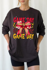 UL240P-E3091 Red Yellow Football Bow Plus Long Sleeve Tee $17