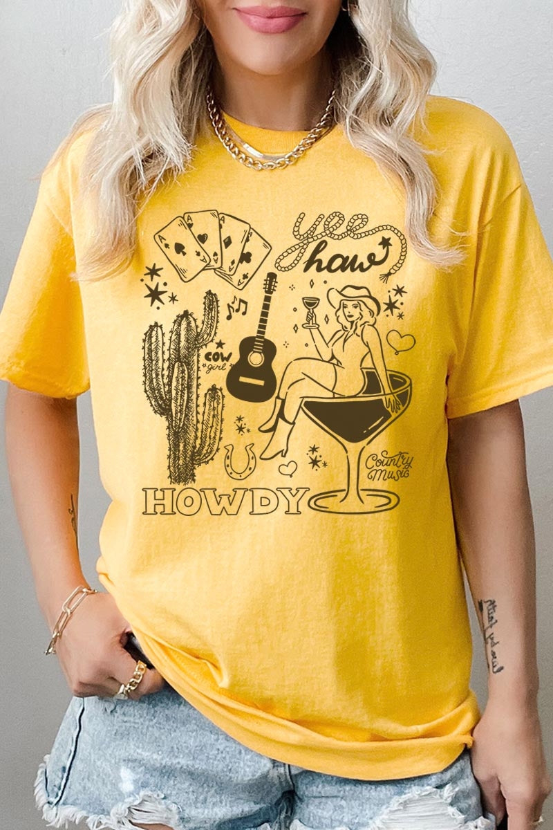 5000-E3097 Cowgirl Country Music Graphic Heavy Cotton Tee $9