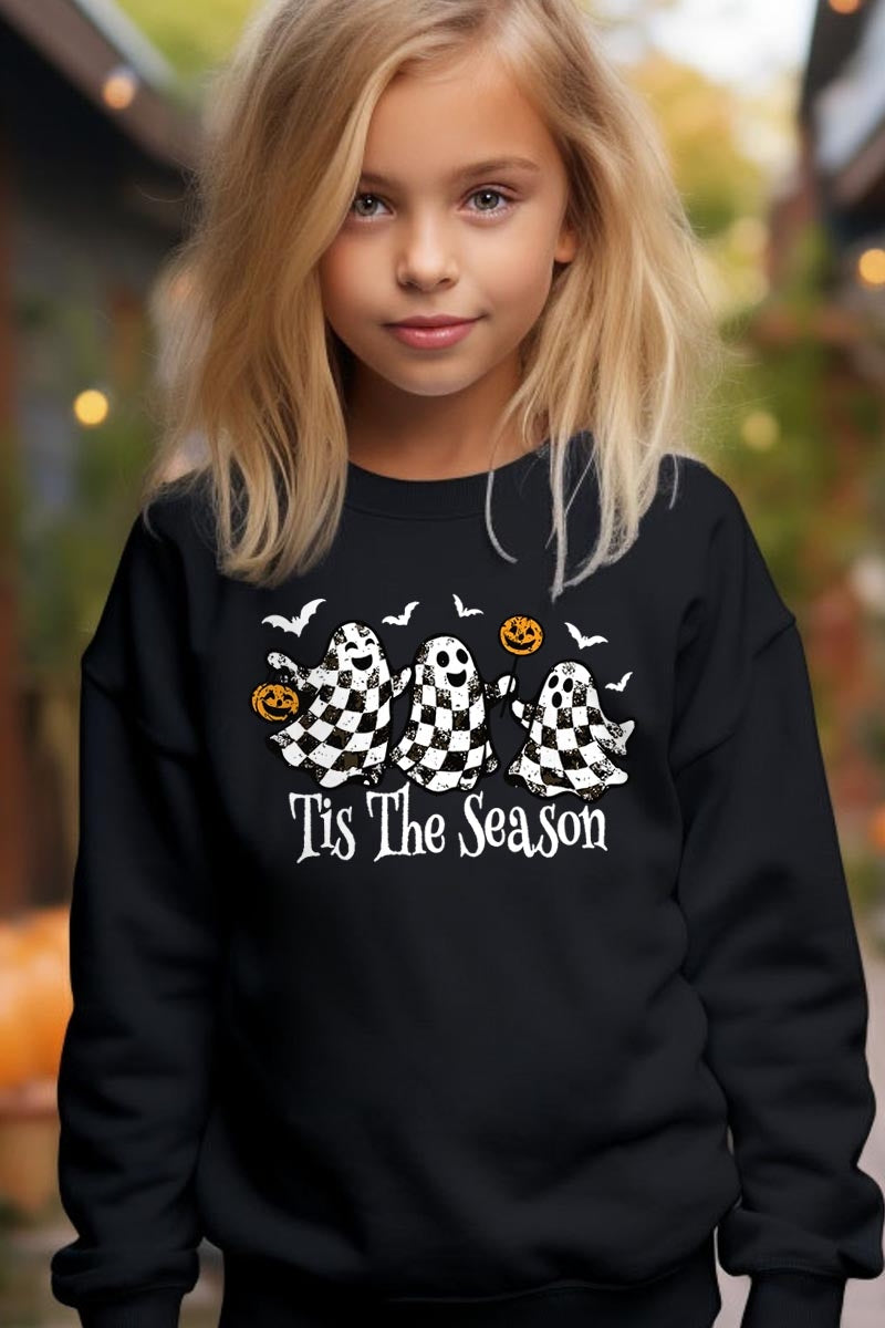 UL180B-E3124Z Retro Ghosts Kids Graphic Sweatshirt $20
