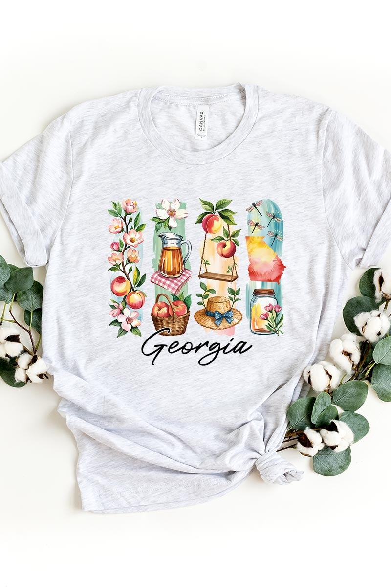 US3001-E3061GA Georgia State Brushstroke Graphic Tee $12.5