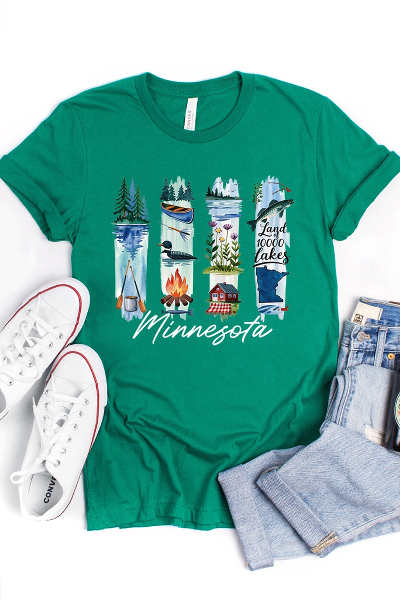 US3001P-E3061MN Minnesota State Brushstroke Graphic Plus Tee $16
