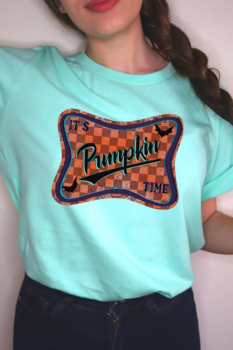 US3001-E3144 Itu2019s pumpkin time Graphic Tee $12.5