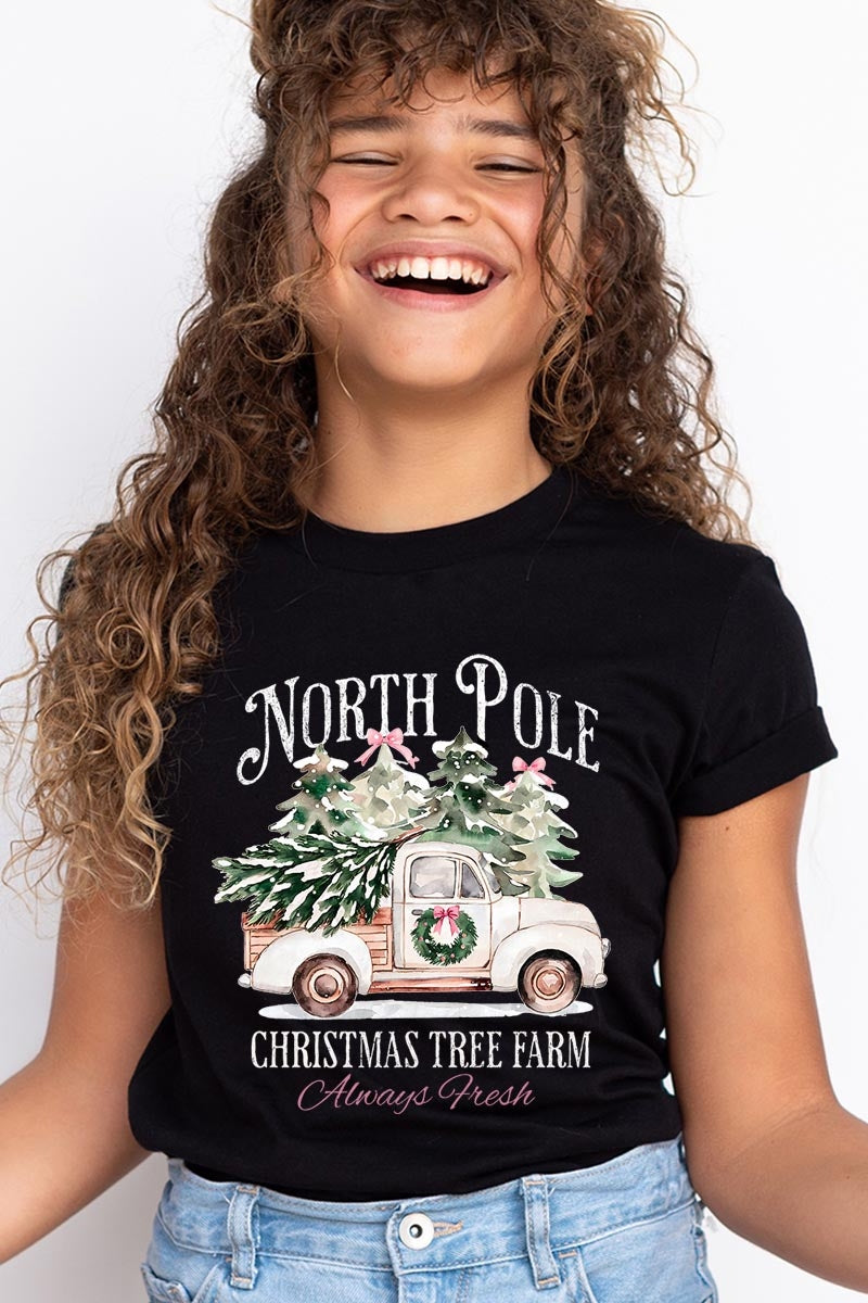 US3001Y-E3174Z North Pole Christmas Kids Graphic Tee $11