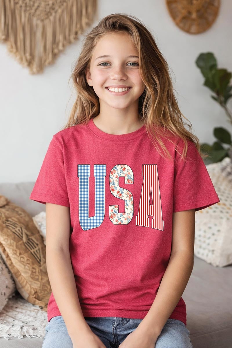 5000B-E3481Z USA Retro Kids Graphic Heavy Cotton Tee $8.5