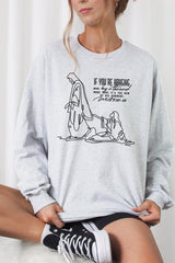 UL240-E3075 If Youu2019re Hanging On Graphic Long Sleeve Tee $13.75