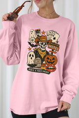 UL240P-E3107 Spooky Skeleton Graphic Plus Long Sleeve Tee $17