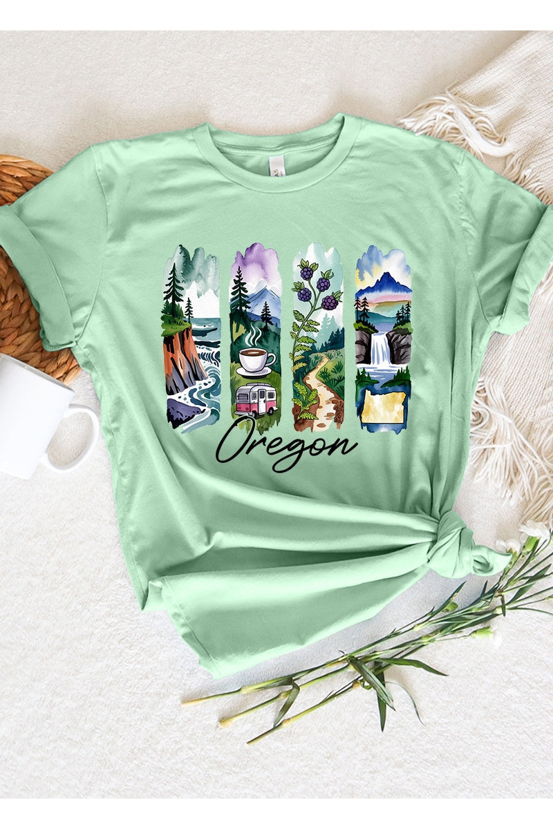 US3001-E3061OR Oregon State Brushstroke Graphic Tee $12.5