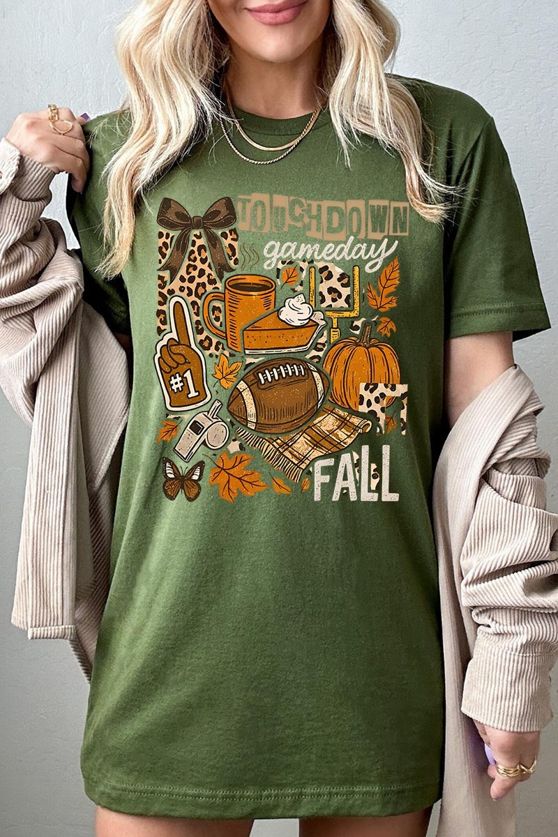 US3001P-E3134 Fall Football Collage Graphic Plus Tee $16
