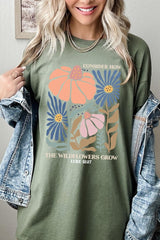 5000-E3067 Consider the Wildflowers Graphic Heavy Cotton Tee $9