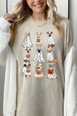 5000-E3106 Halloween Ghost Dog Graphic Heavy Cotton Tee $9